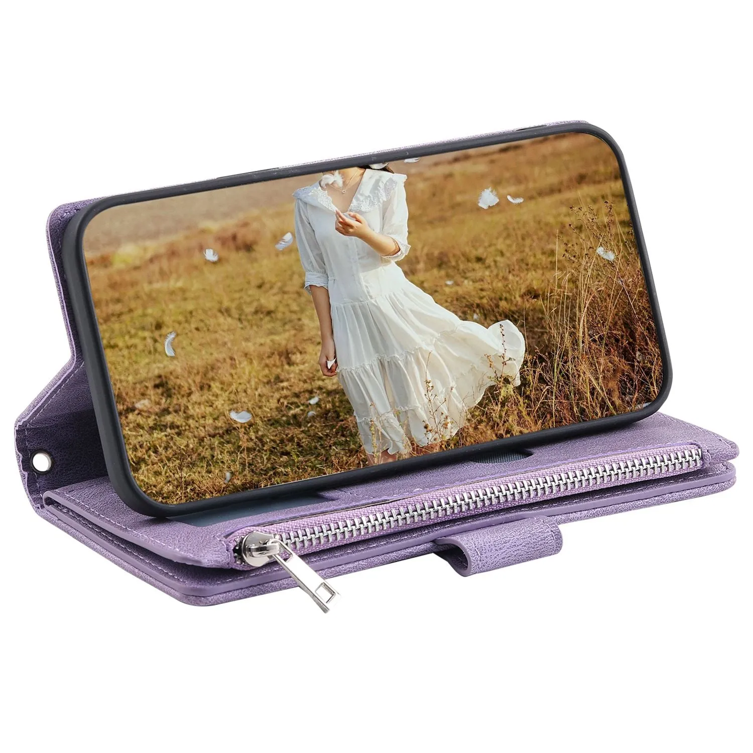 005 Style Rhombus Texture Phone Case for Samsung Galaxy A71 4G SM-A715, Zipper Pocket Leather Stand Wallet Cover with Wrist Strap