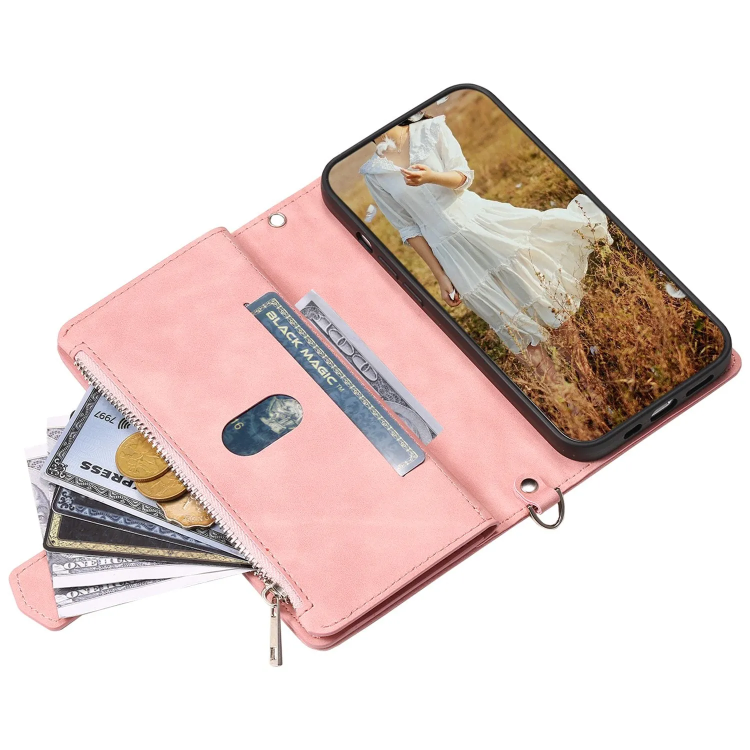 005 Style Rhombus Texture Phone Case for Samsung Galaxy A71 4G SM-A715, Zipper Pocket Leather Stand Wallet Cover with Wrist Strap