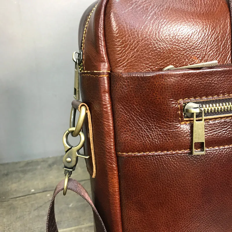 100% Cow Genuine Leather Men Briefcase Business Handbag