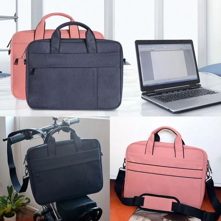 15.6 Inch Laptop One-shoulder Handbag with Waterproof Anti-theft Design and Suitcase Belt