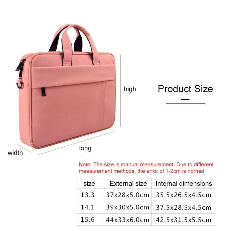 15.6 Inch Laptop One-shoulder Handbag with Waterproof Anti-theft Design and Suitcase Belt