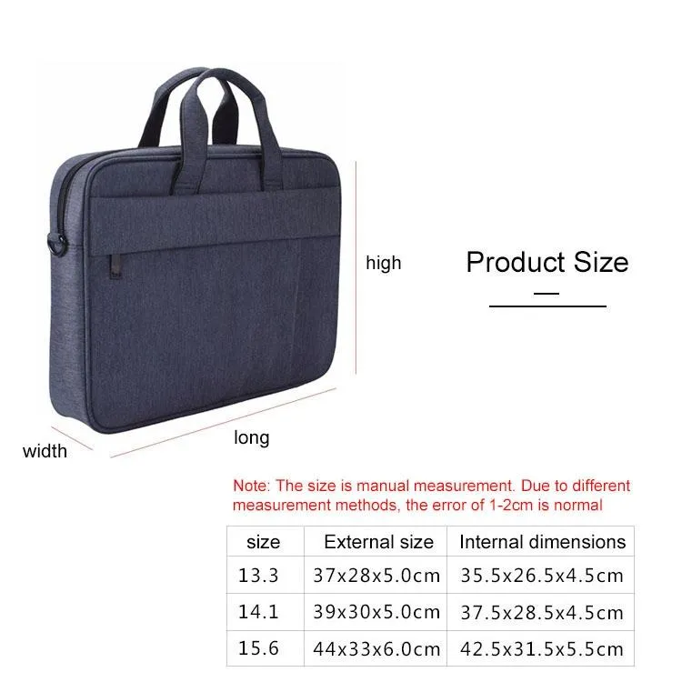 15.6 Inch Laptop One-shoulder Handbag with Waterproof Anti-theft Design and Suitcase Belt