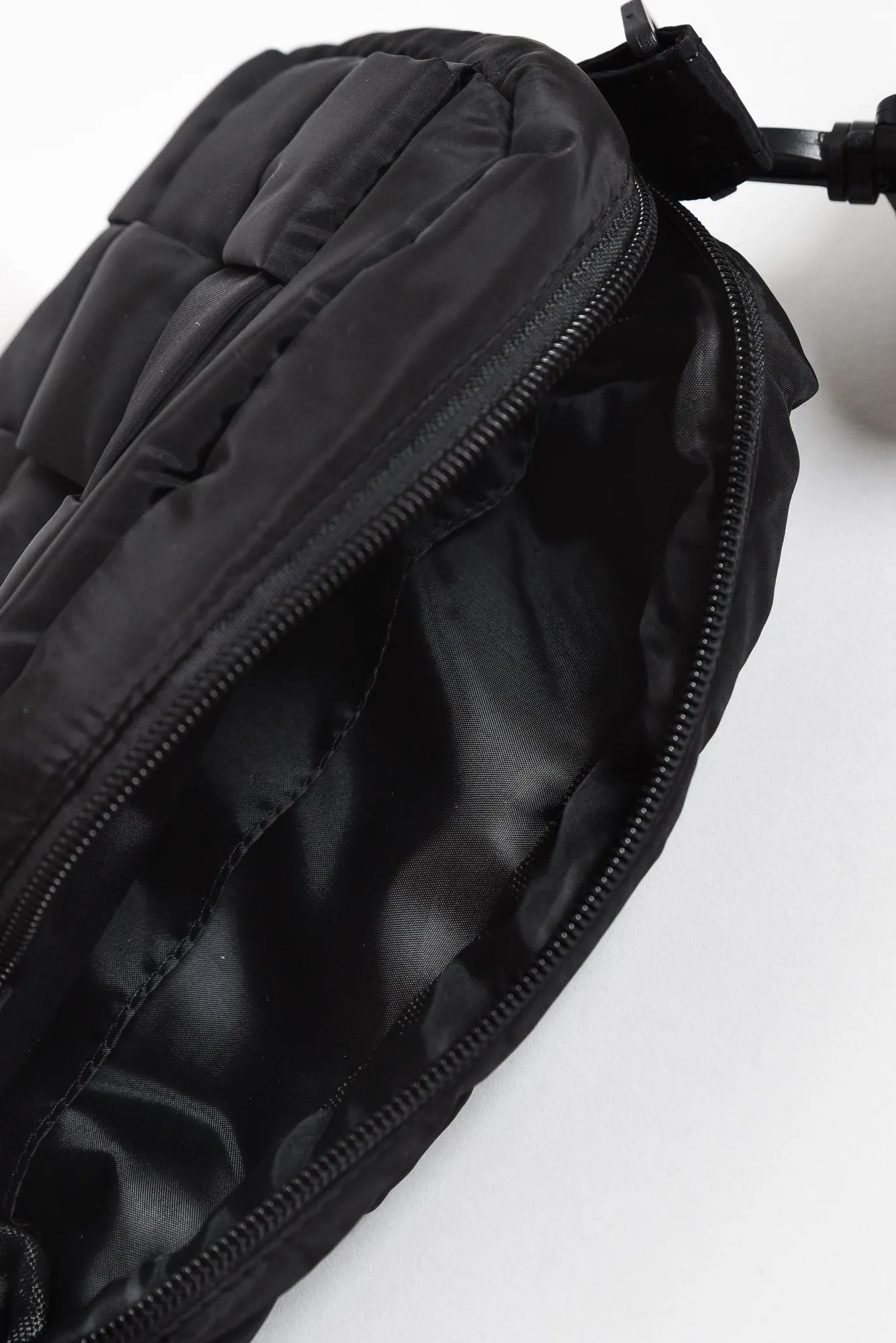 Allegro Black Woven Puffer Crossbody Bag