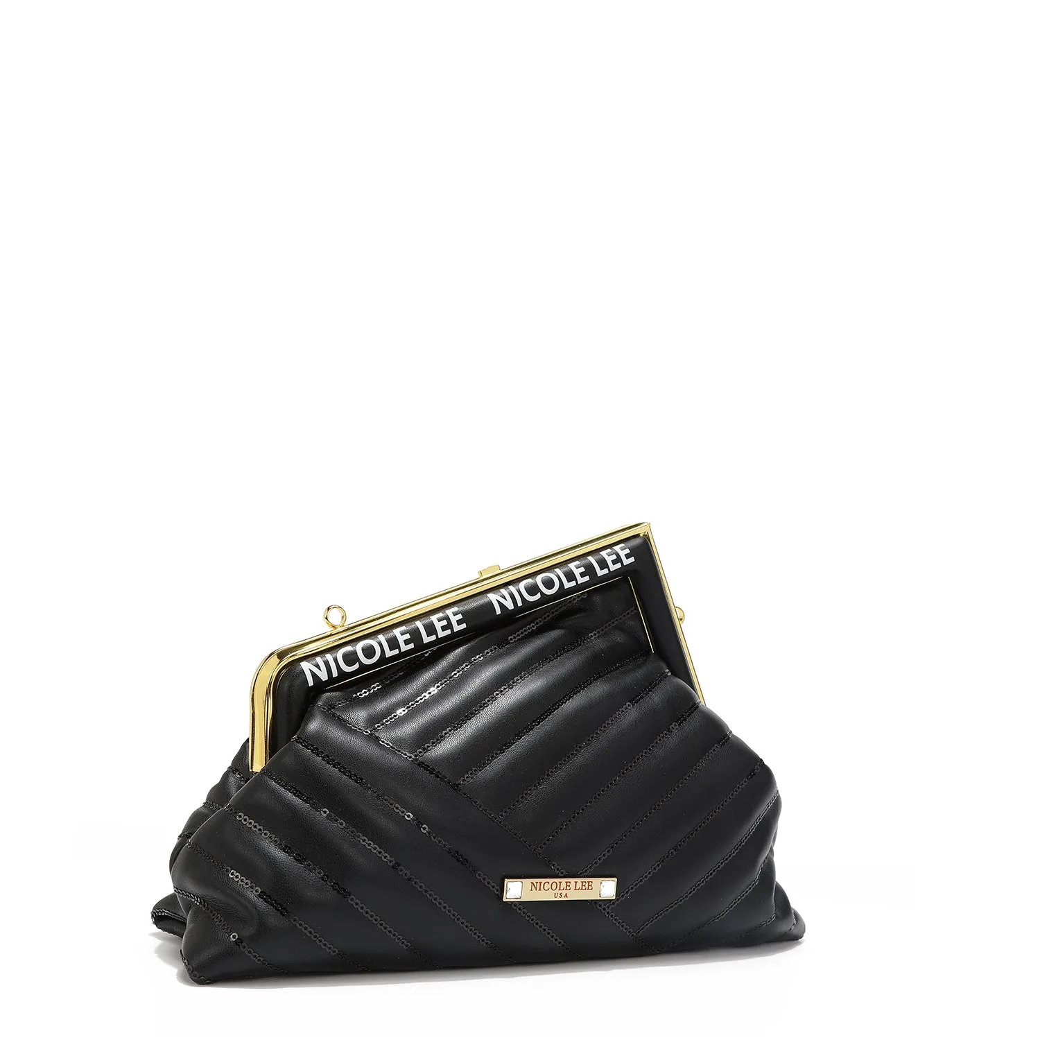 ANGLE SEQUIN CLUTCH