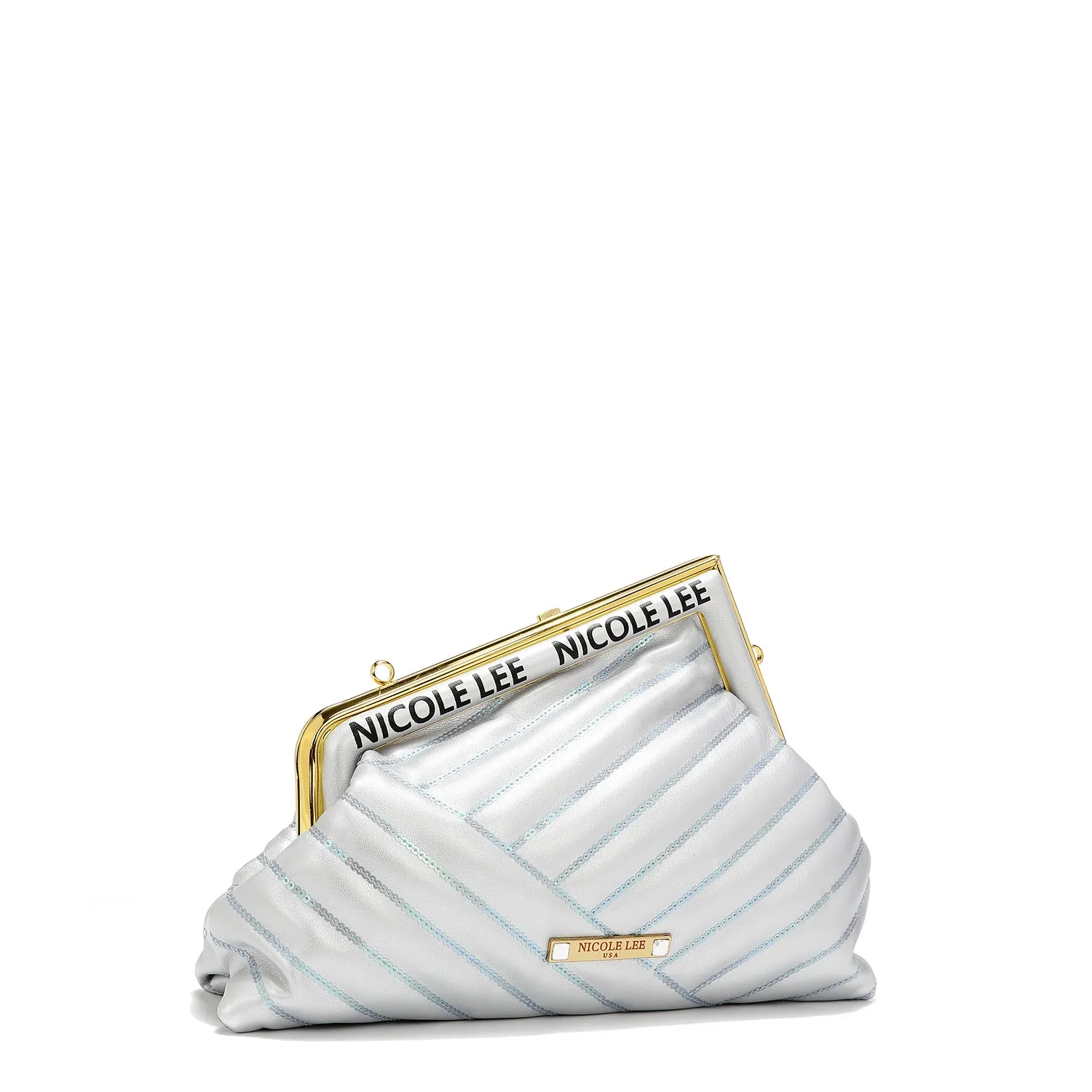 ANGLE SEQUIN CLUTCH