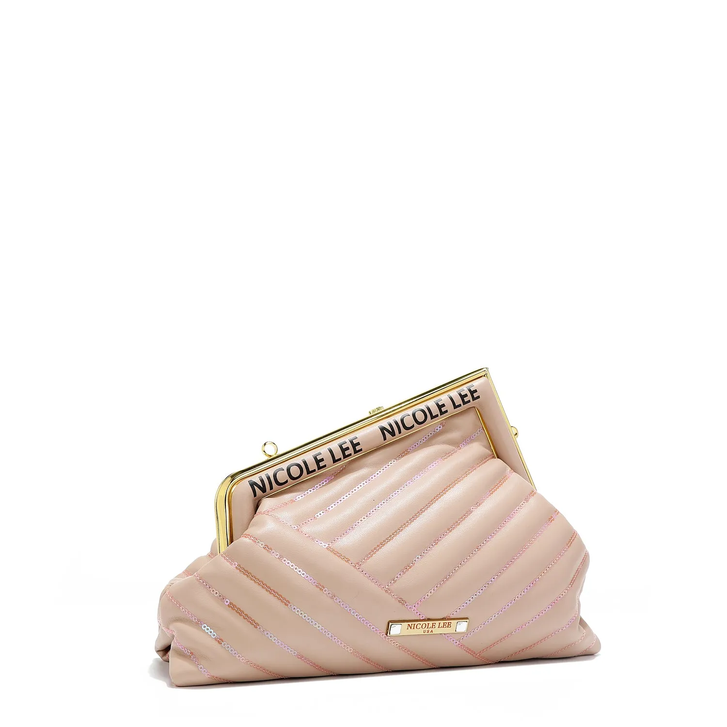 ANGLE SEQUIN CLUTCH