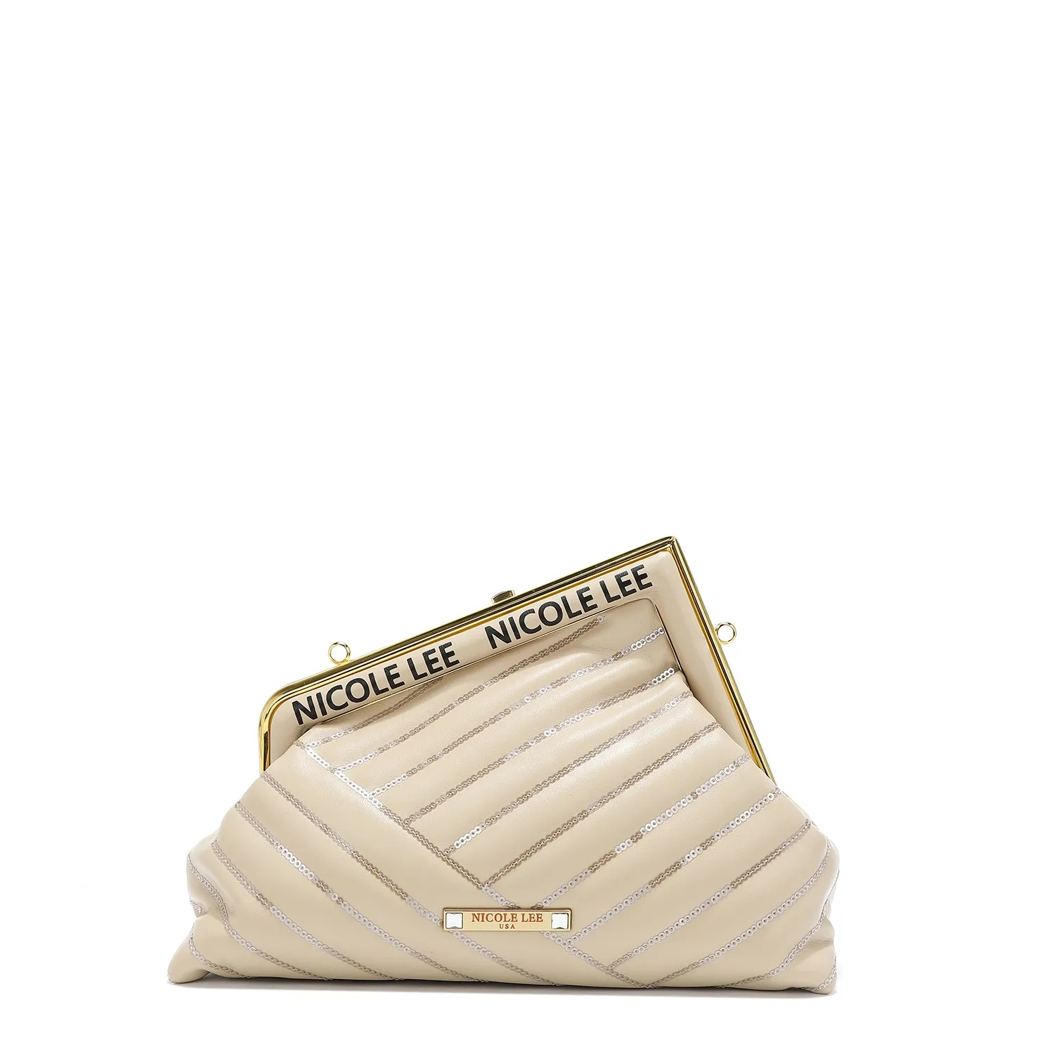 ANGLE SEQUIN CLUTCH