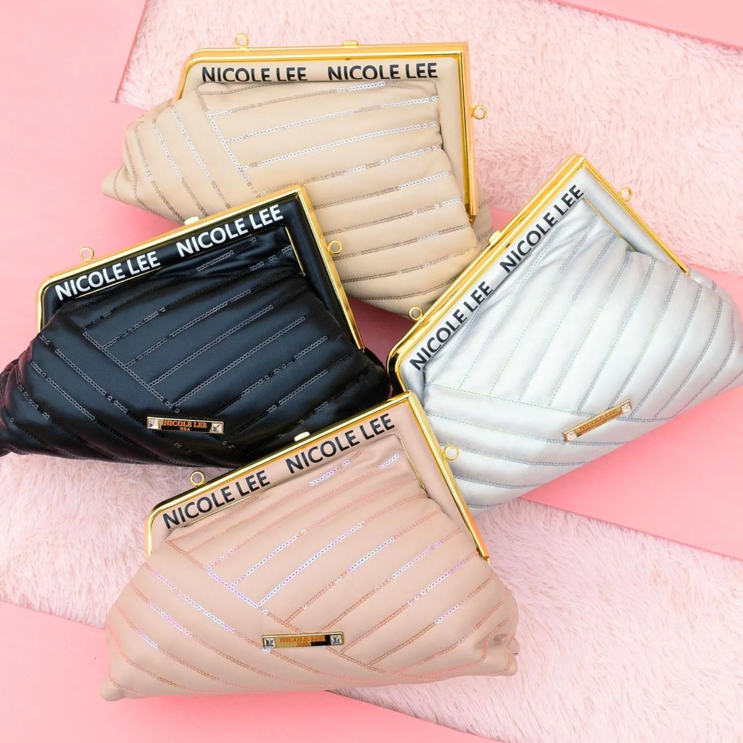 ANGLE SEQUIN CLUTCH