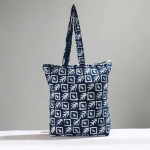 Blue - Handcrafted Batik Printed Cotton Hand Bag 24
