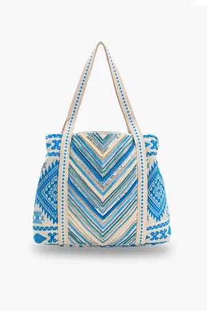 Bohemian Embellished Tote Bag - Blue