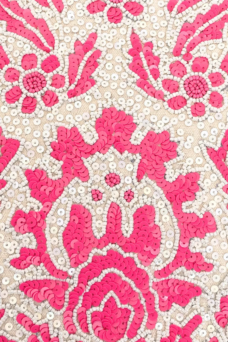 Bohemian Embellished Tote Bag - Pink
