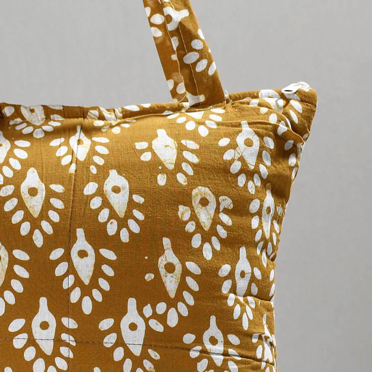 Brown - Handcrafted Batik Printed Cotton Hand Bag 06