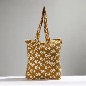 Brown - Handcrafted Batik Printed Cotton Hand Bag 13