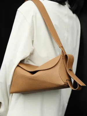 Chic Cowhide Hobo Bag Large Capacity Shoulder Bag