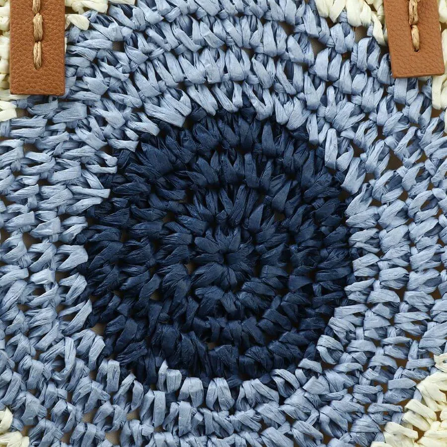 Evil Eye Straw Tote Bag