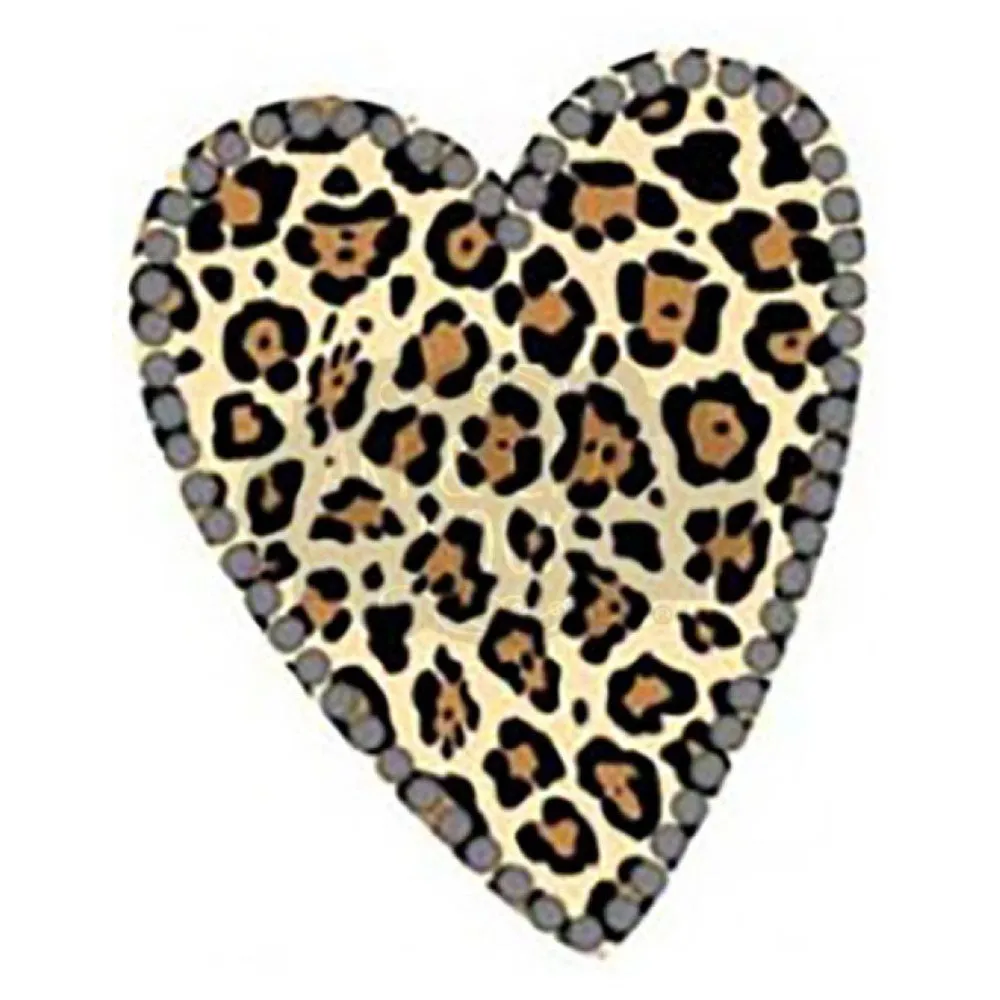 Fabric Iron On - Heart W/Nailheads