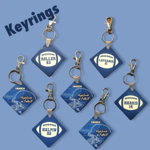 Football Fiberboard Keyring