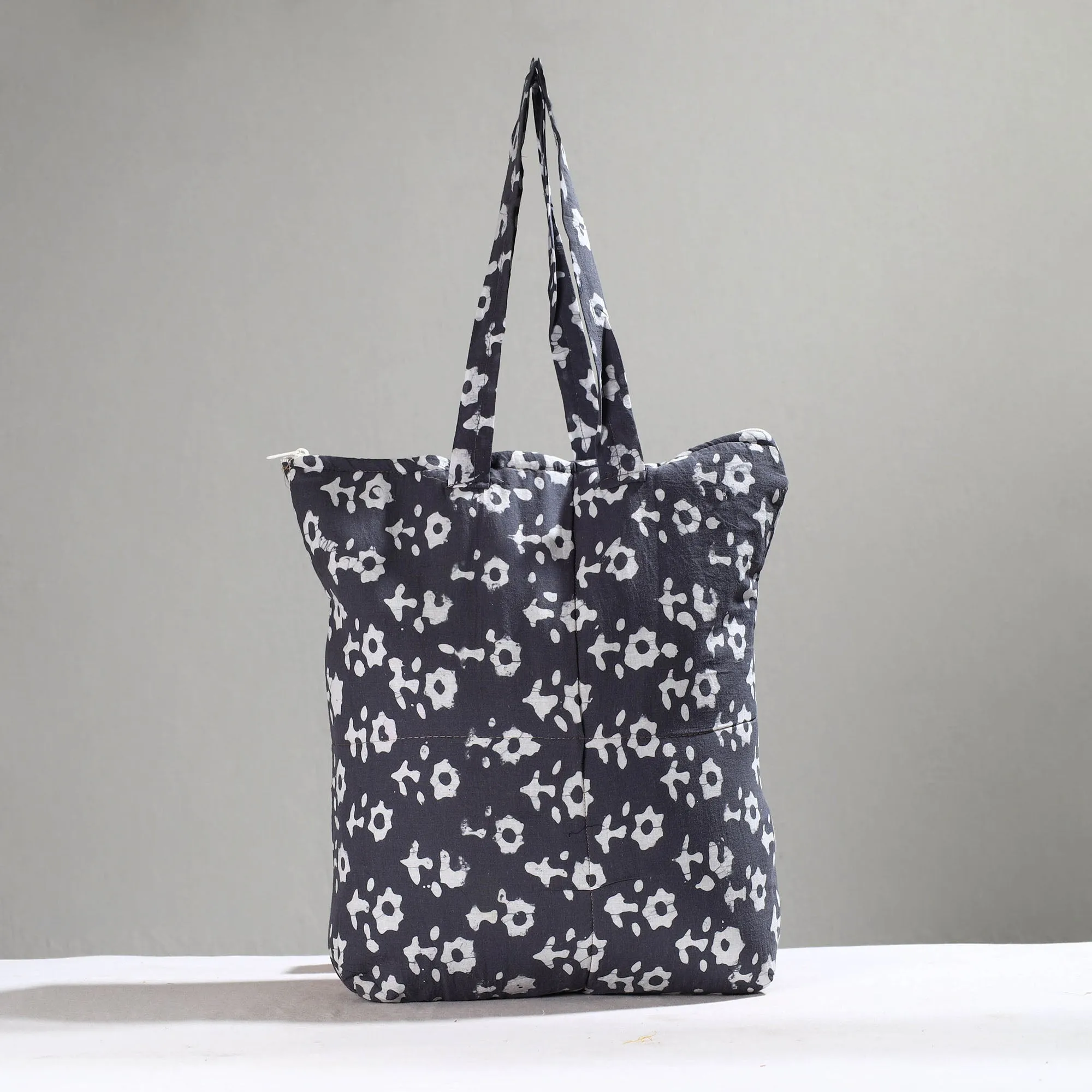 Grey - Handcrafted Batik Printed Cotton Hand Bag 23