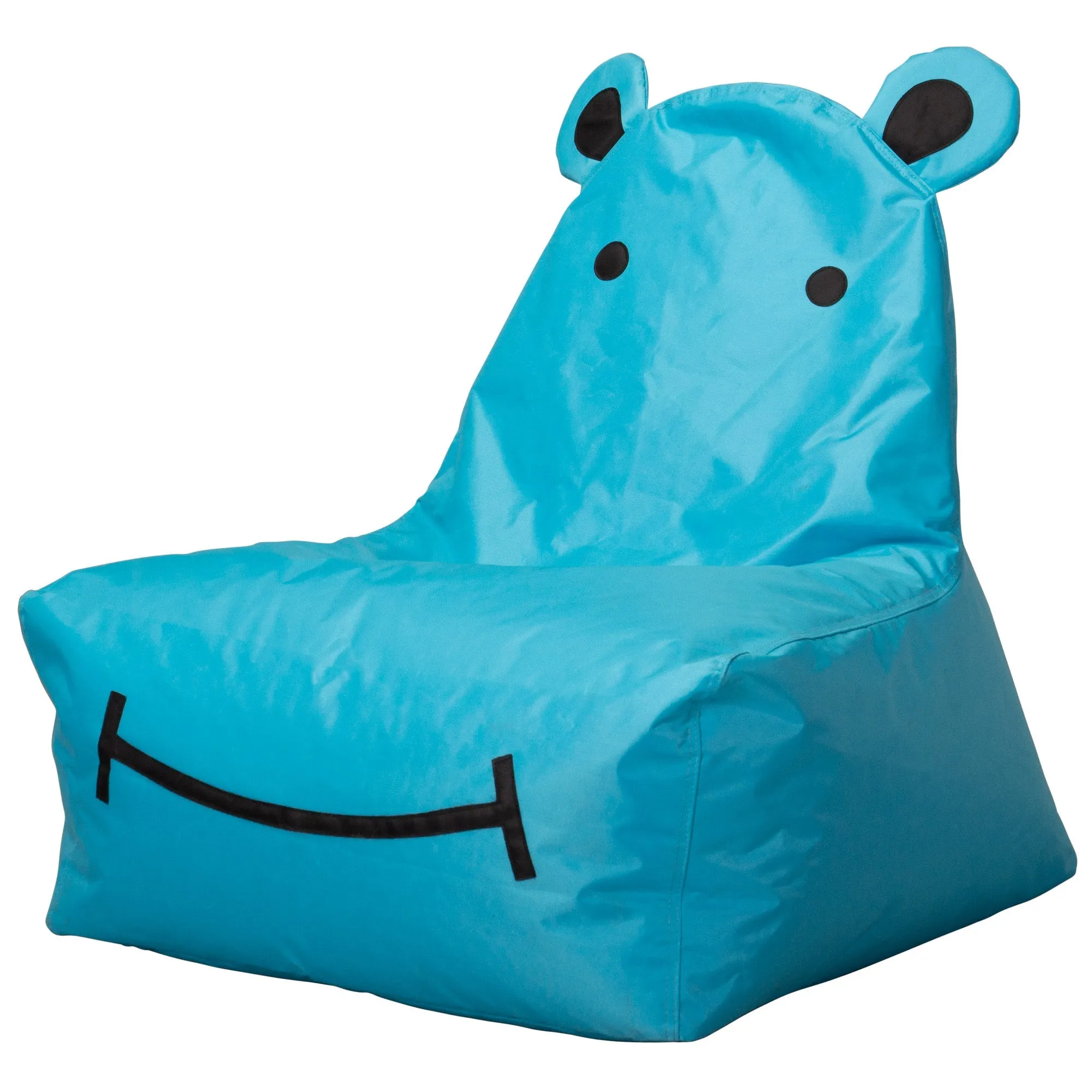 Hippo Kids Waterproof Bean Bag Chair 3-8 yr - SmartCanvas™ Aqua Blue