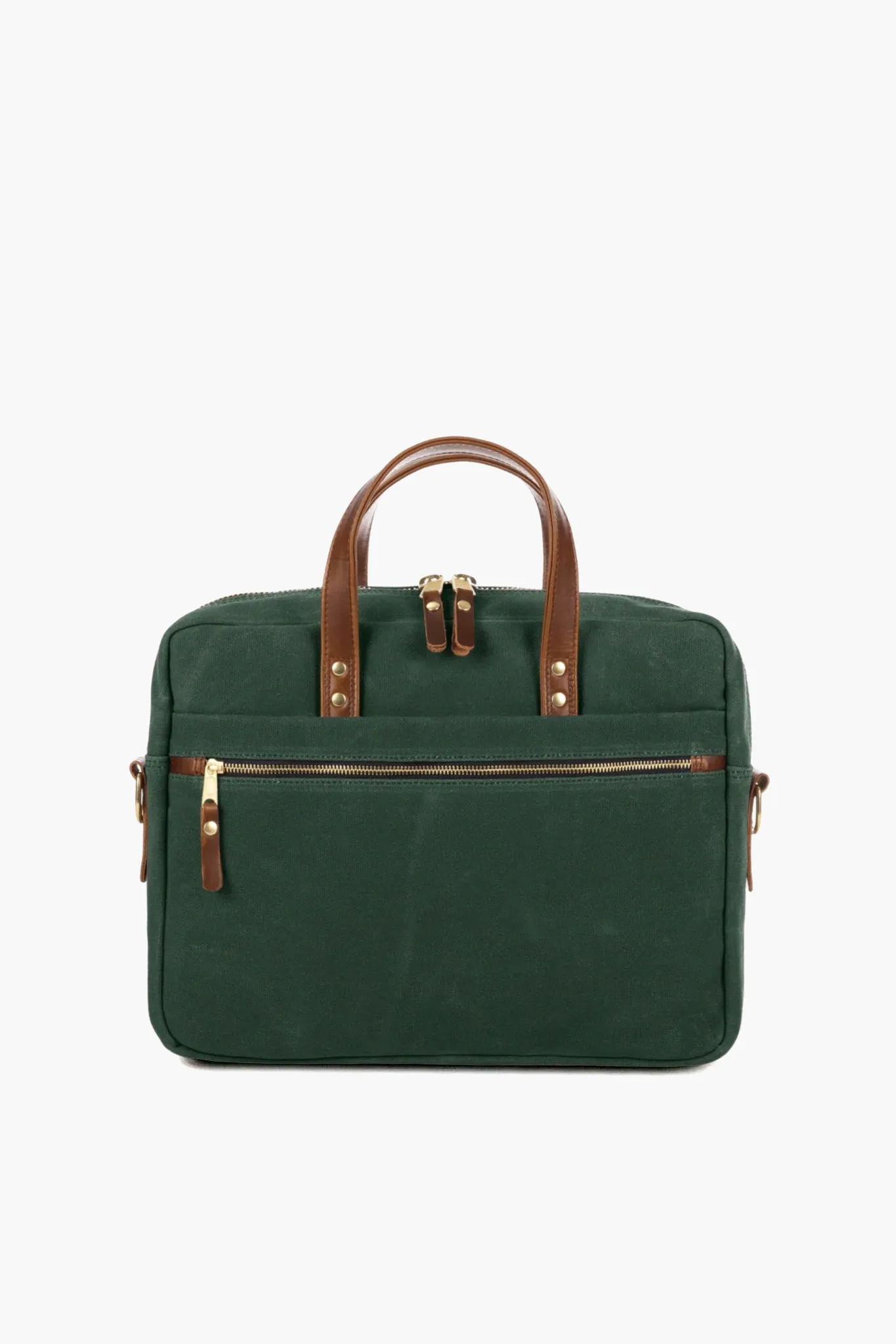 Hunter Green Waxed Canvas Laptop Bag
