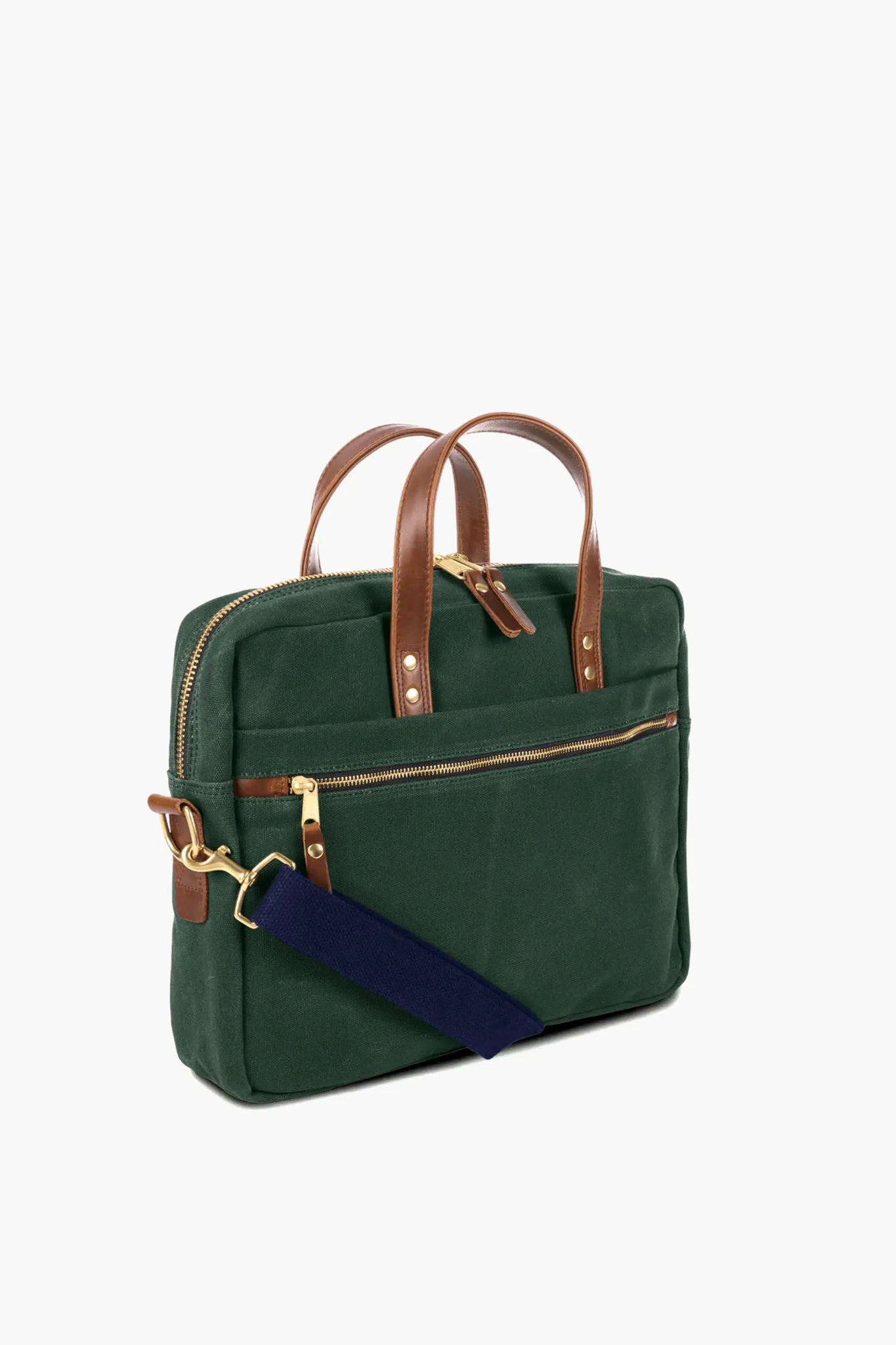 Hunter Green Waxed Canvas Laptop Bag