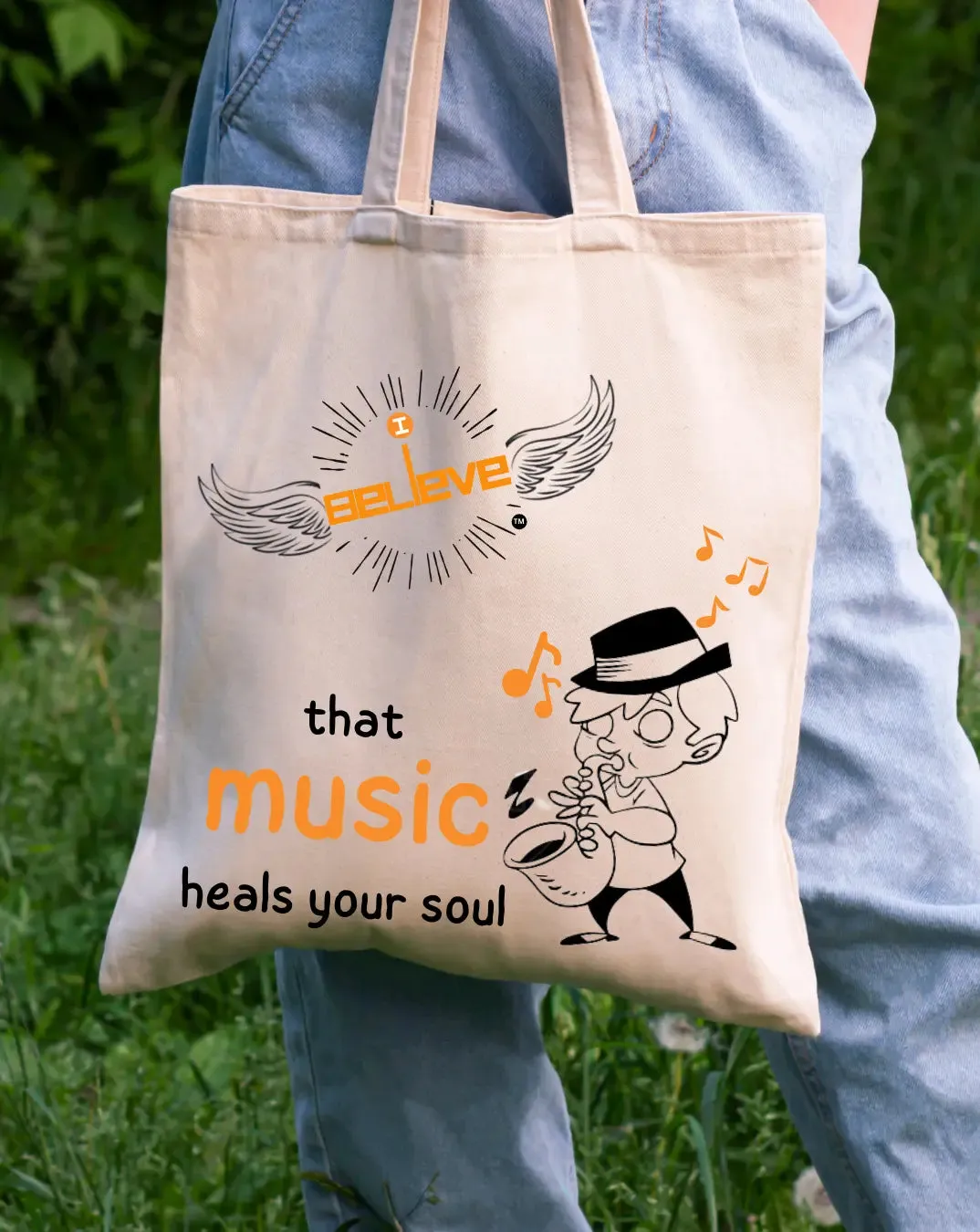 I Believe in Music Daily Thaila -  Canvas Reusable Bags