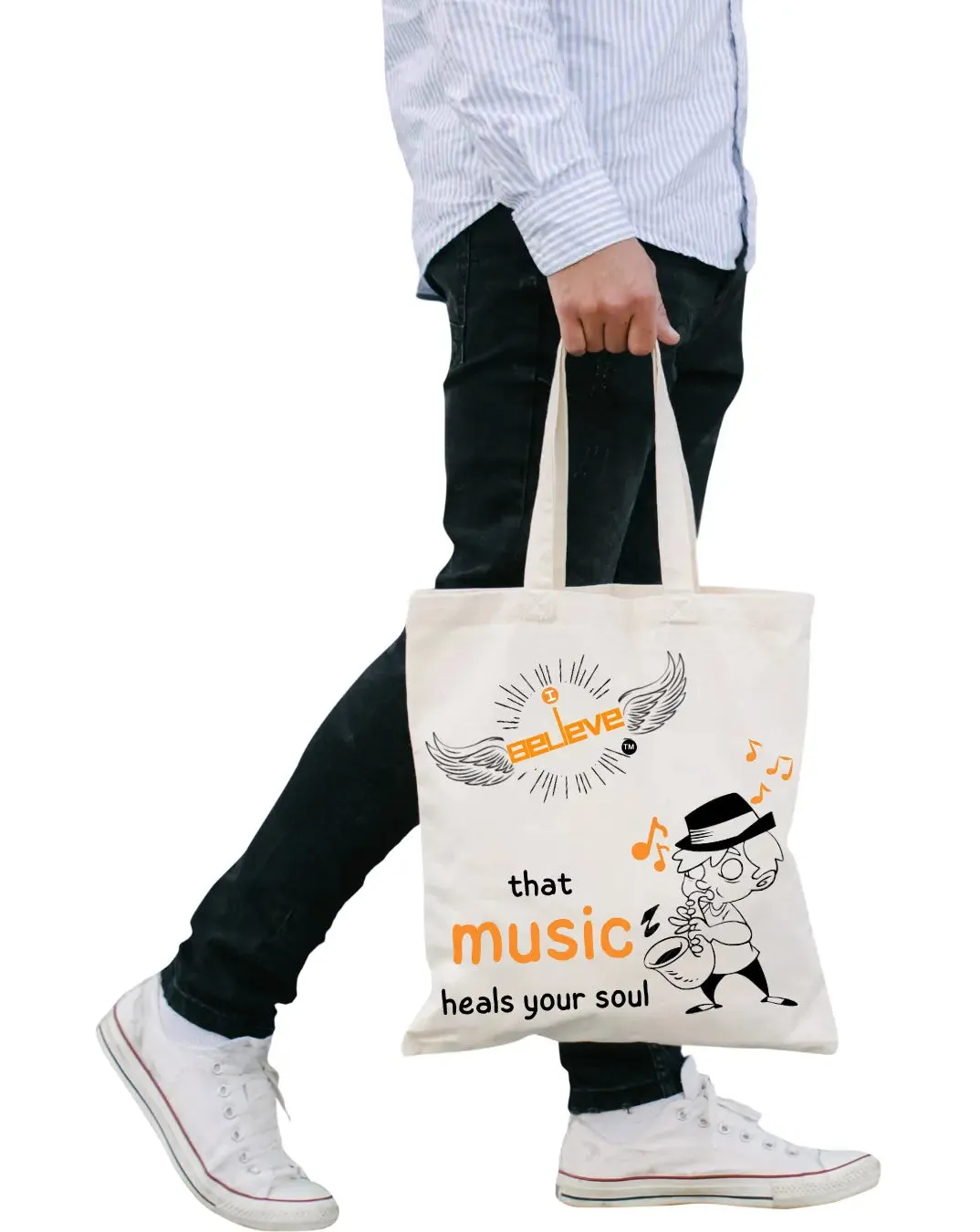 I Believe in Music Daily Thaila -  Canvas Reusable Bags