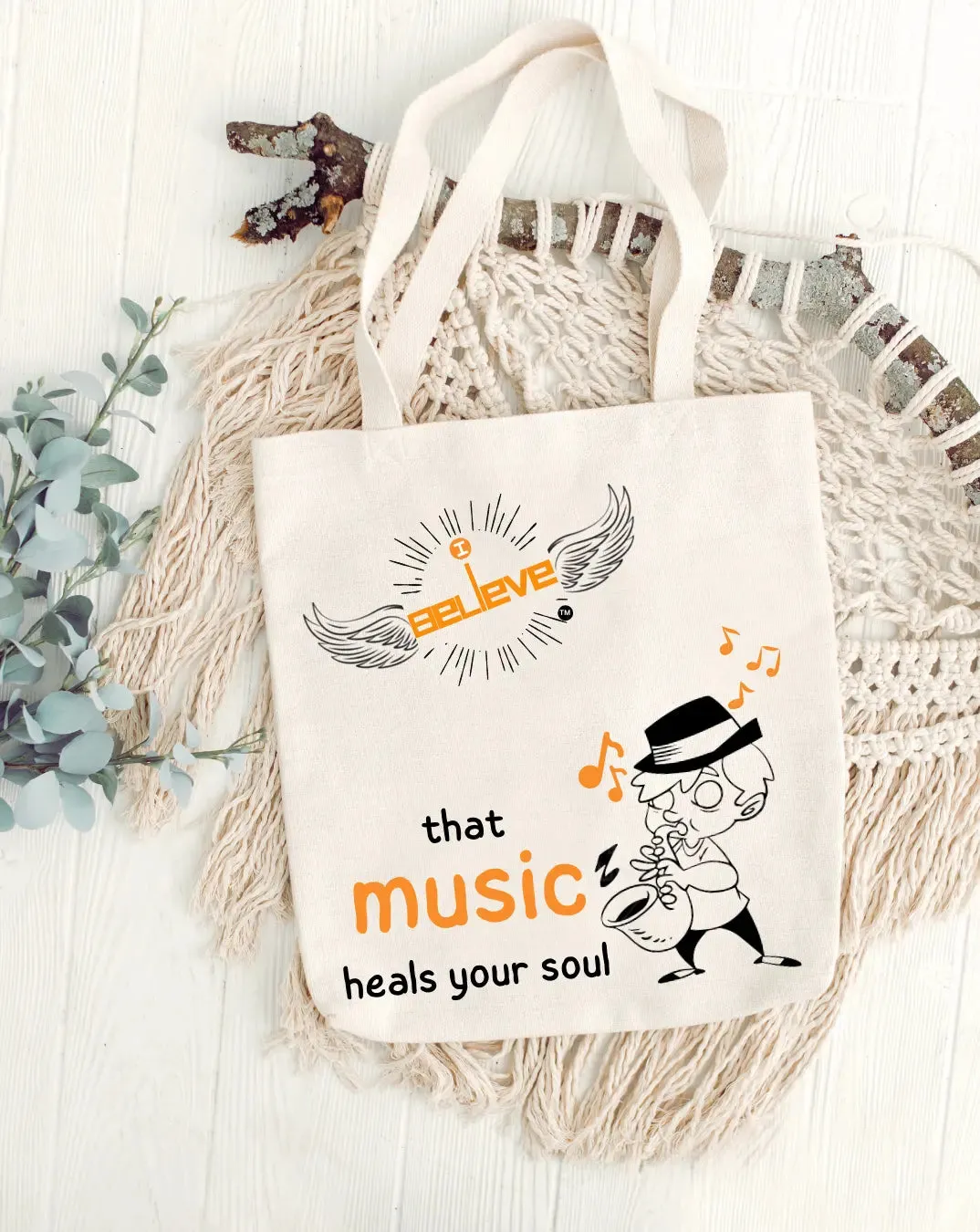 I Believe in Music Daily Thaila -  Canvas Reusable Bags