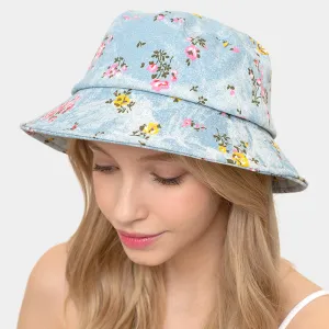 iLLASPARKZ Denim Floral Bucket Hat