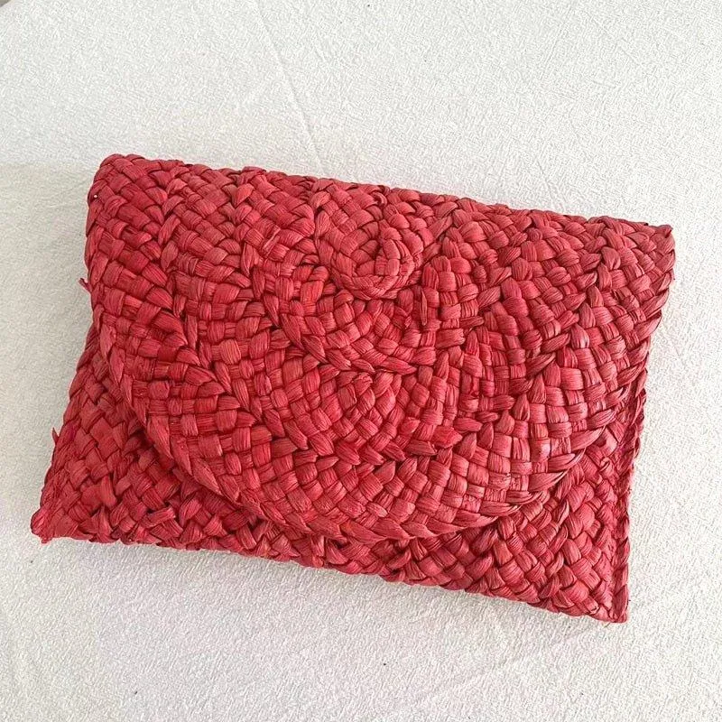 Isabella Corn Husk Weave Clutch Bags