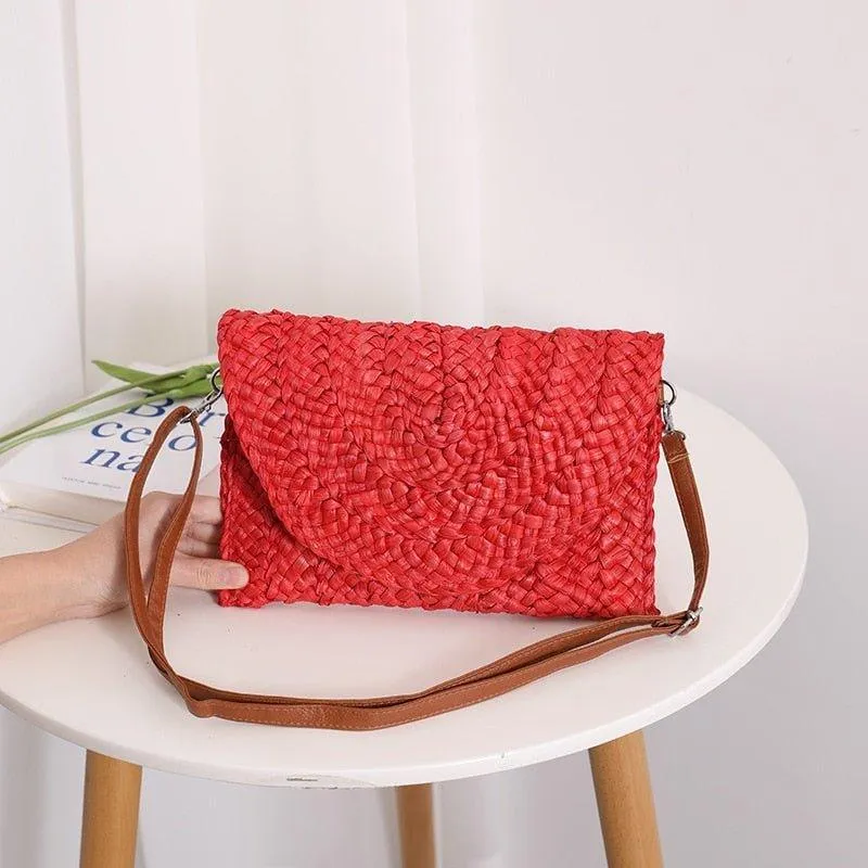 Isabella Corn Husk Weave Clutch Bags