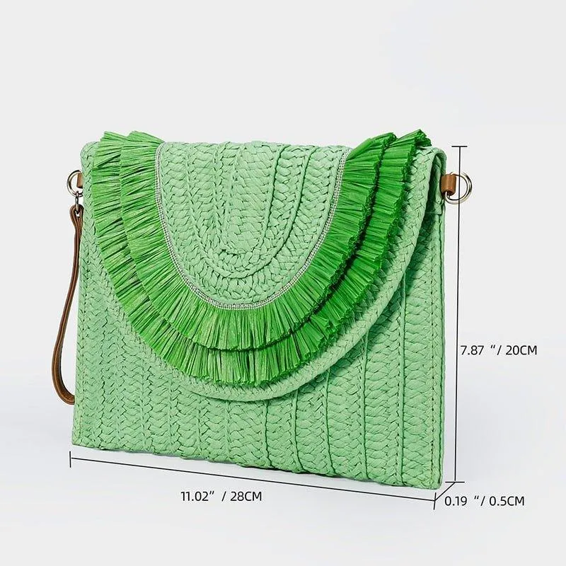 Isabella Corn Husk Weave Clutch Bags