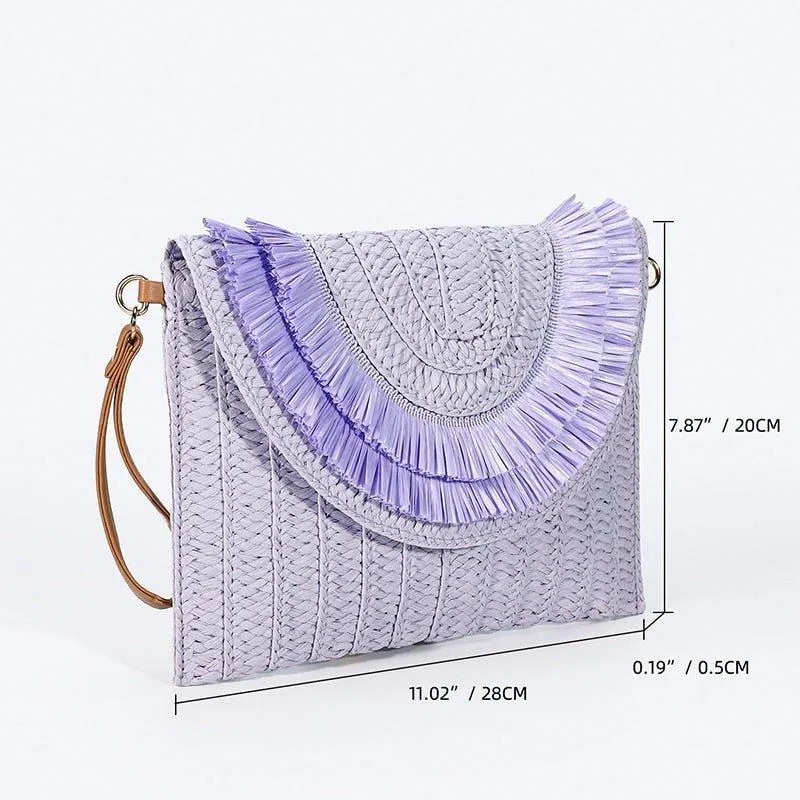 Isabella Corn Husk Weave Clutch Bags