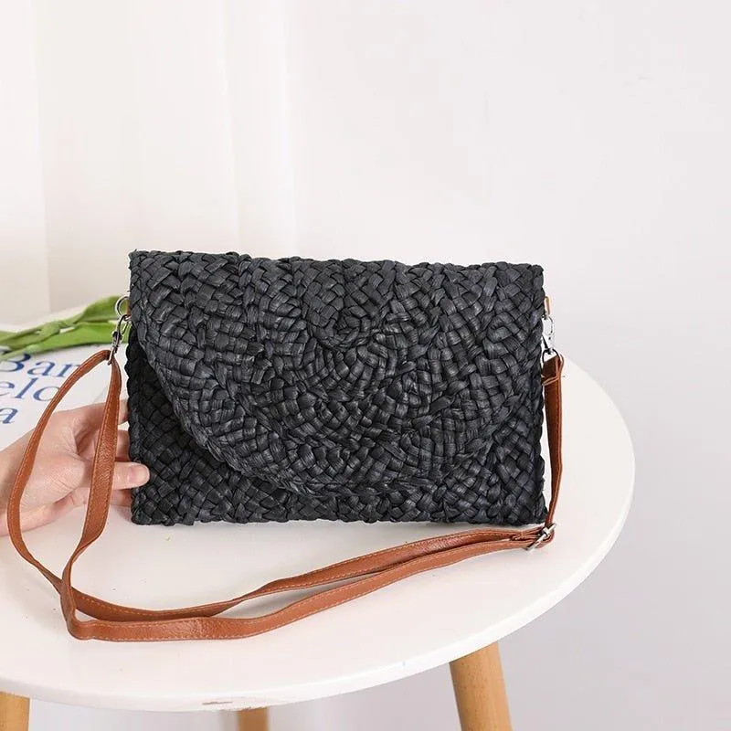 Isabella Corn Husk Weave Clutch Bags