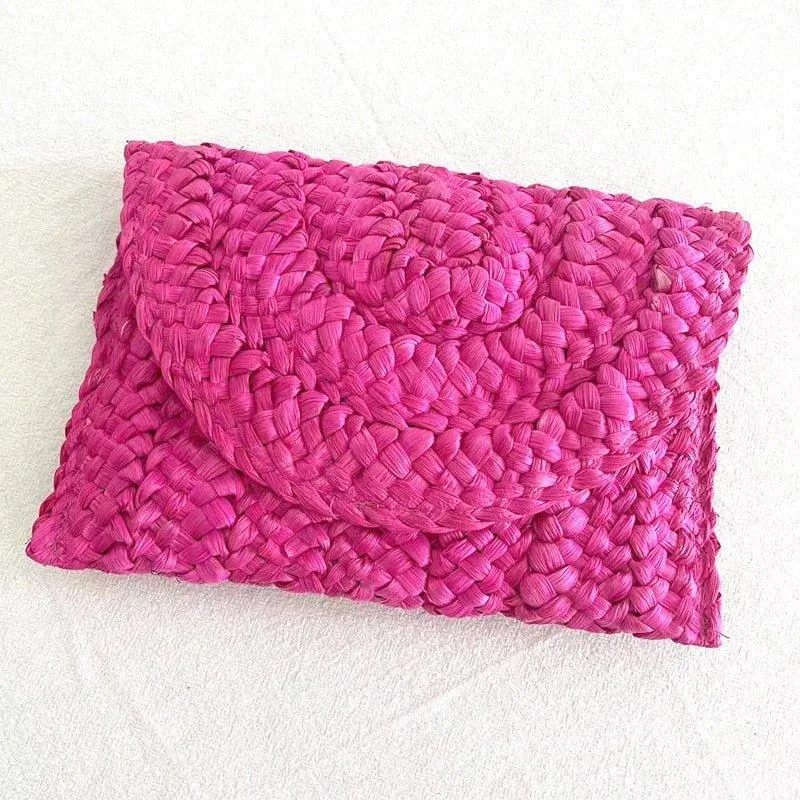 Isabella Corn Husk Weave Clutch Bags