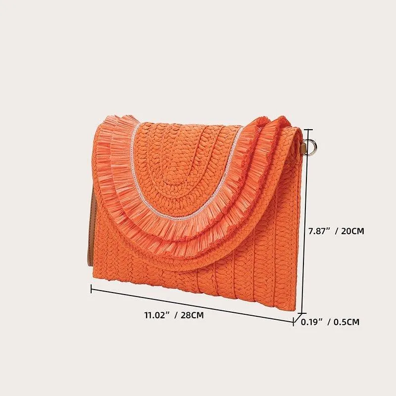 Isabella Corn Husk Weave Clutch Bags