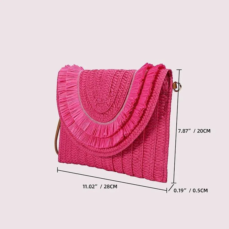Isabella Corn Husk Weave Clutch Bags