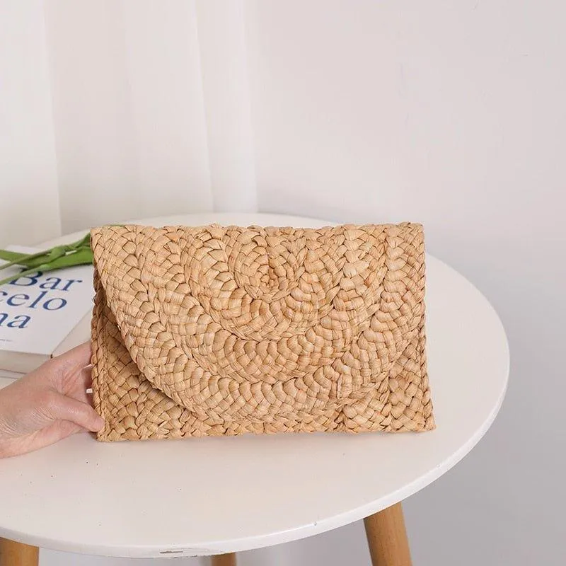 Isabella Corn Husk Weave Clutch Bags