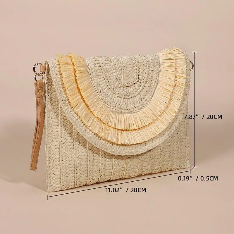 Isabella Corn Husk Weave Clutch Bags