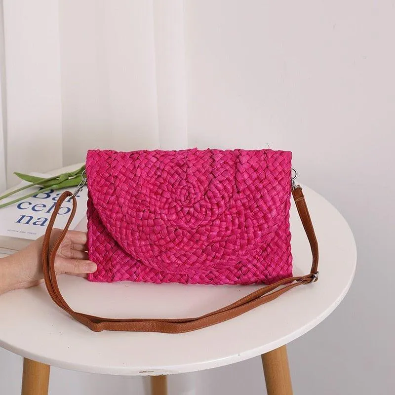 Isabella Corn Husk Weave Clutch Bags
