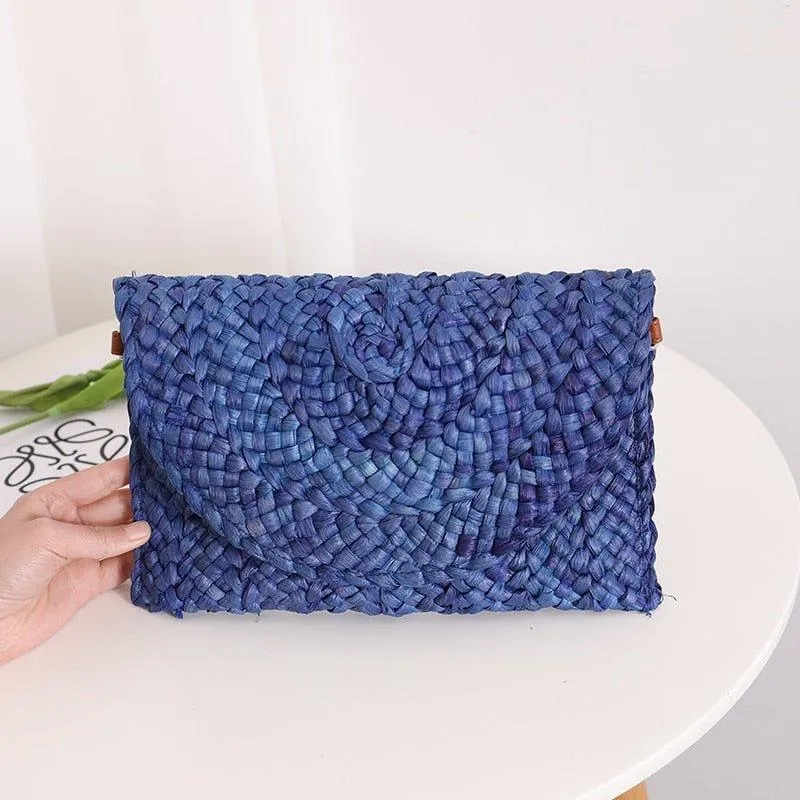 Isabella Corn Husk Weave Clutch Bags