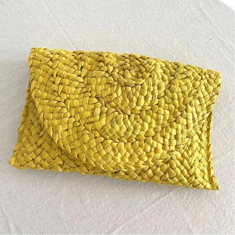 Isabella Corn Husk Weave Clutch Bags