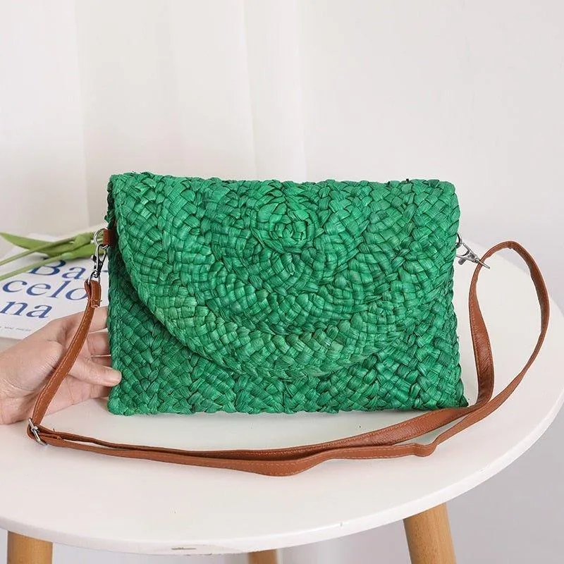 Isabella Corn Husk Weave Clutch Bags