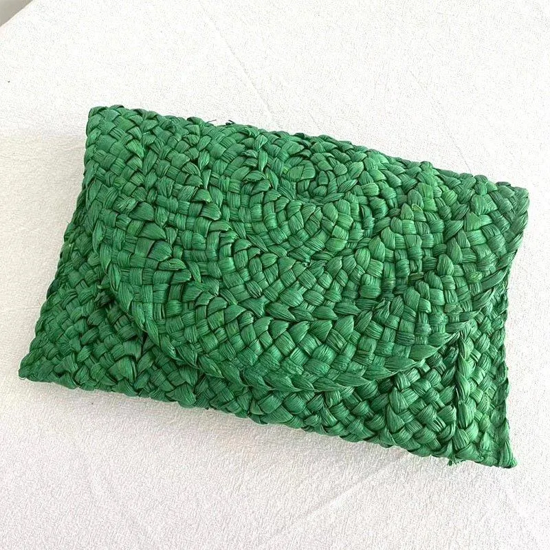 Isabella Corn Husk Weave Clutch Bags