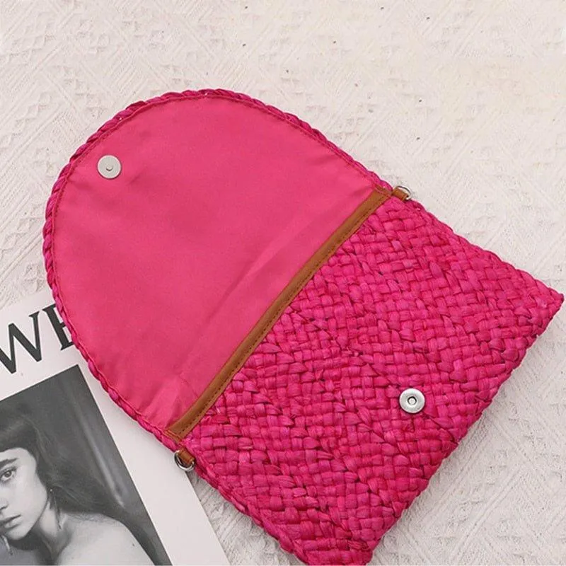 Isabella Corn Husk Weave Clutch Bags