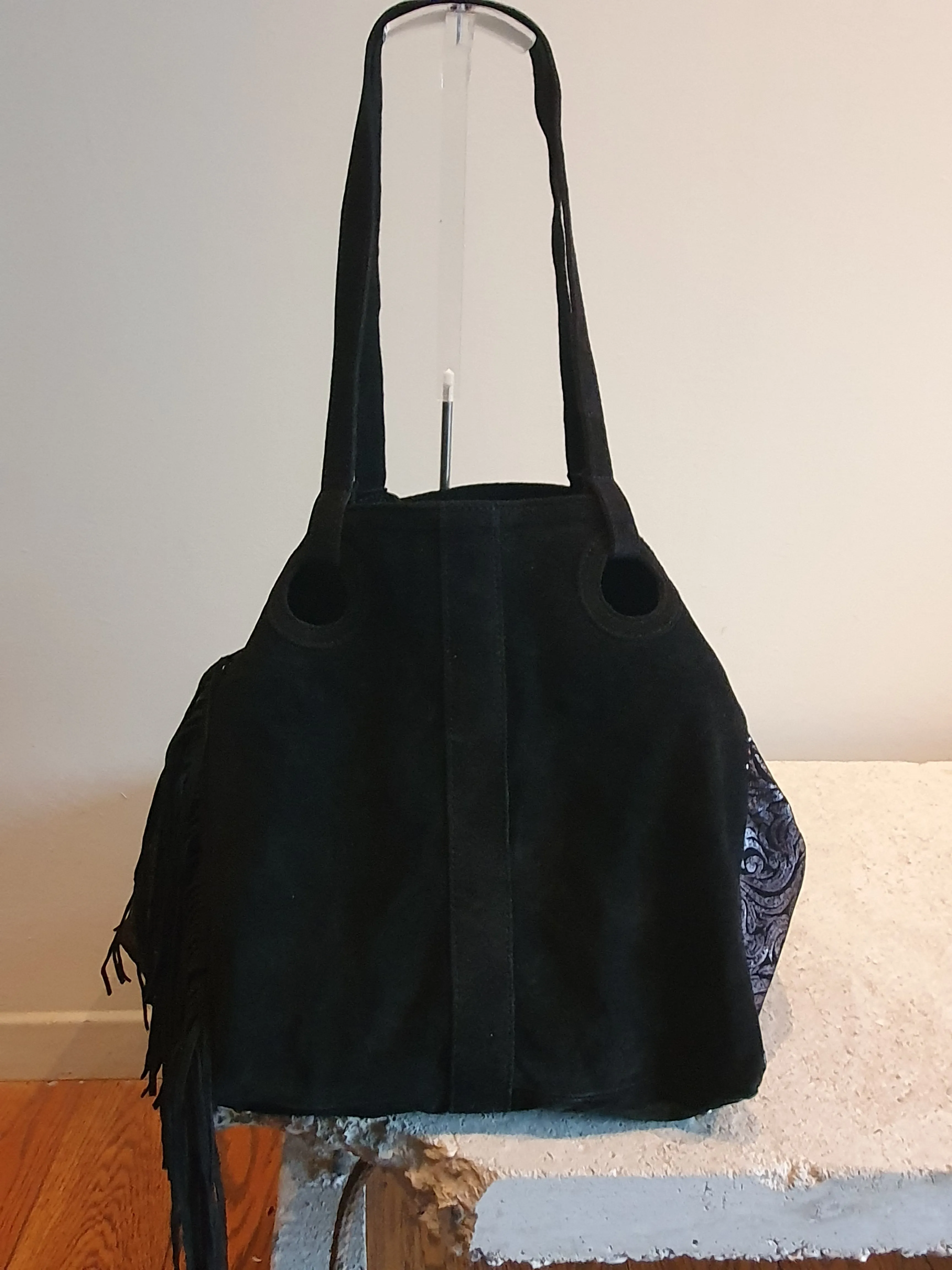 leather & fabric bag SIMONNE