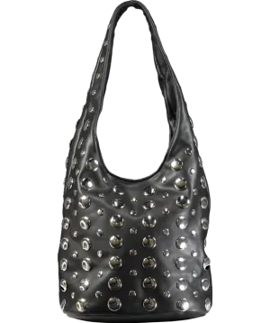 lefties Black Studded Bucket Bag One Size