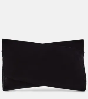 Loubitwist Christian Louboutin Small Cotton Velvet Clutch, Black