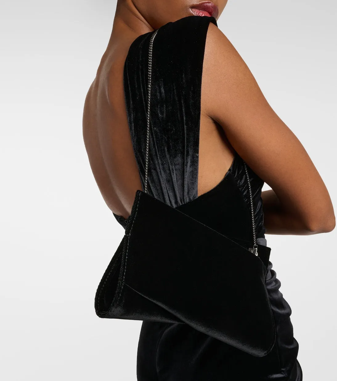 Loubitwist Christian Louboutin Small Cotton Velvet Clutch, Black