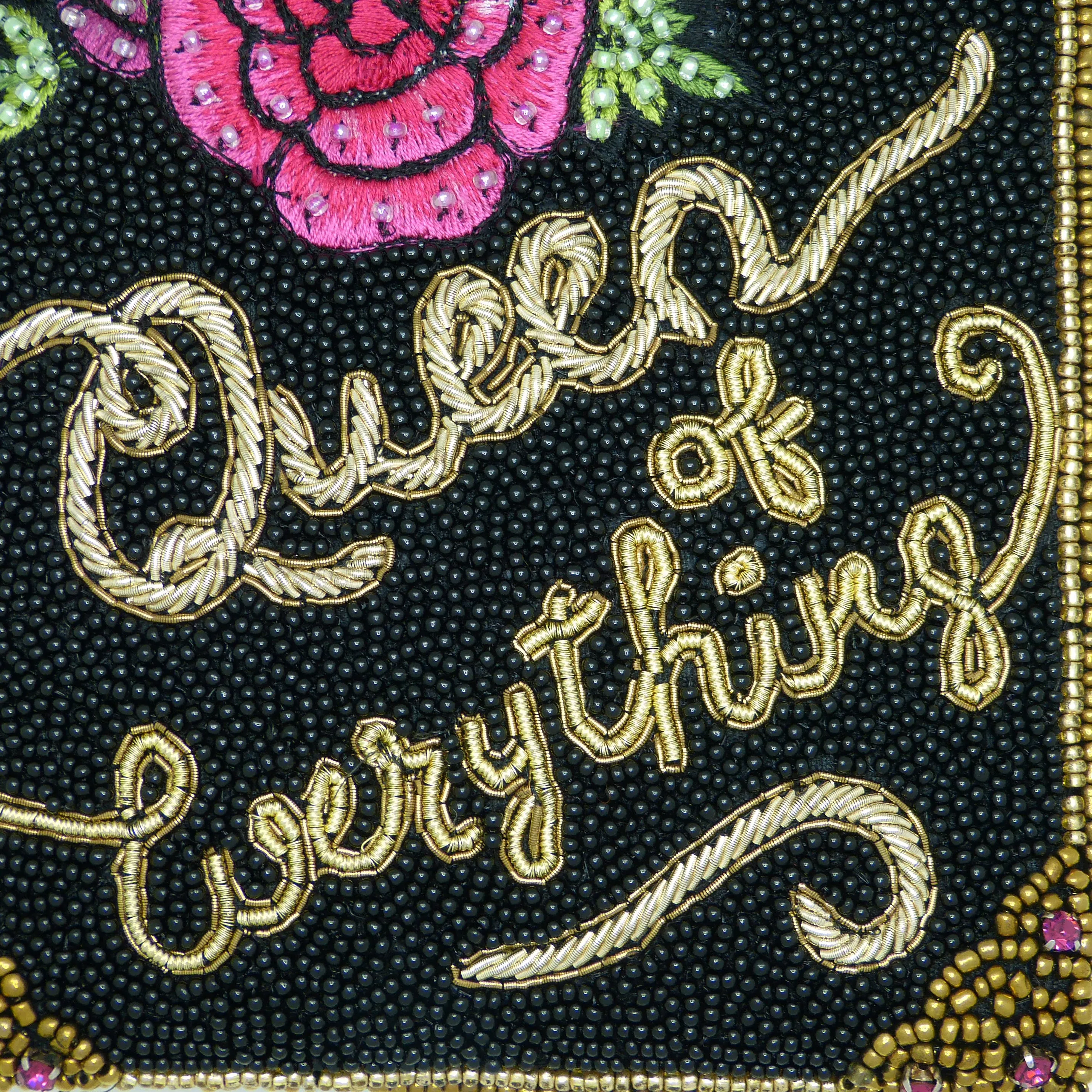 Mary Frances Queen of Everything Beaded Cross Body Phone Bag